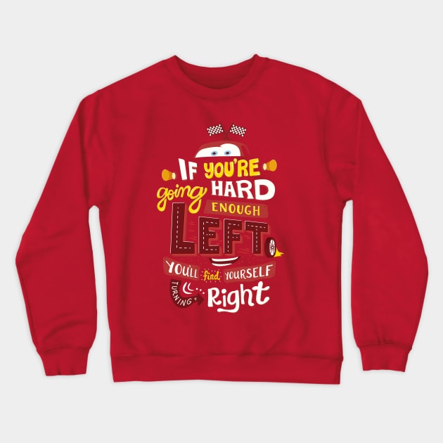 Go Hard Enough Left Crewneck Sweatshirt by risarodil